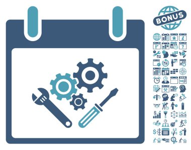 Araç Araçlar takvim gün düz vektör simgesi Bonus ile