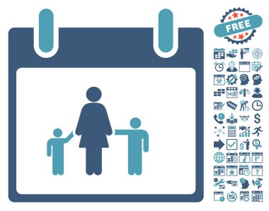 Bonus ile anne takvim günü düz vektör simgesi