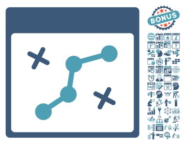 Yol puan Bonus ile sayfa düz vektör simge takvim