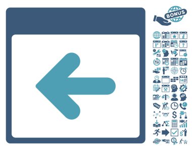 Önceki takvim gün düz vektör simge Bonus ile