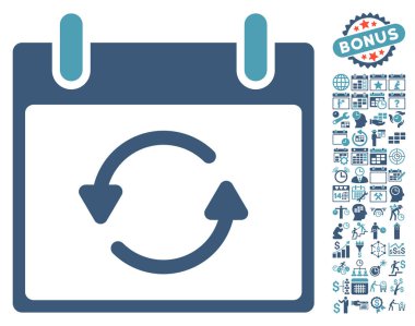 Takvim gün düz vektör simge Bonus ile yenileme