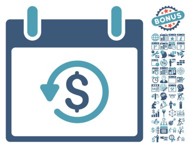 Takvim gün düz vektör simge Bonus ile iade