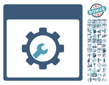 Araçlar takvim sayfa düz vektör simgesi Bonus ile kurulum