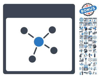 Bağlantıları ile Bonus sayfa düz vektör simge takvim
