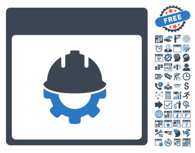 Bonus ile Geliştirme takvim sayfa düz vektör simgesi