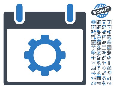 Vites seçenekleri takvim gün düz vektör simgesi Bonus ile