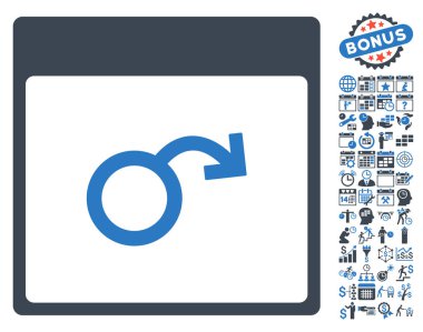 İktidarsızlık takvim sayfa düz vektör simge Bonus ile