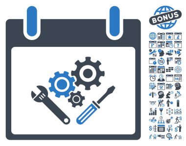 Araç Araçlar takvim gün düz vektör simgesi Bonus ile