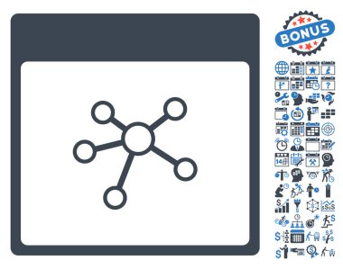 Linkler sayfa düz vektör simge Bonus ile takvim