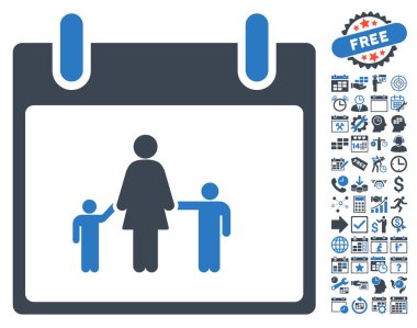 Bonus ile anne takvim günü düz vektör simgesi