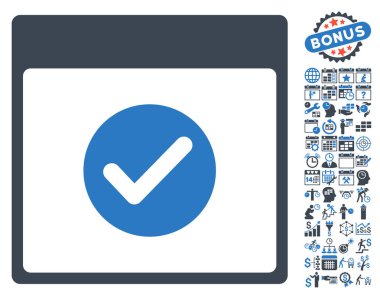 Ok takvim gün düz vektör simge Bonus ile