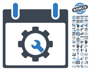 Seçenekleri araçlar takvim gün düz vektör simgesi Bonus ile