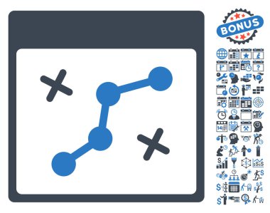 Yol puan Bonus ile sayfa düz vektör simge takvim