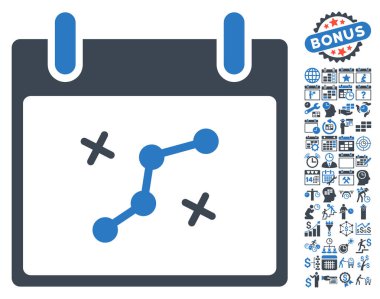 Yol puan Bonus ile gün düz vektör simge takvim