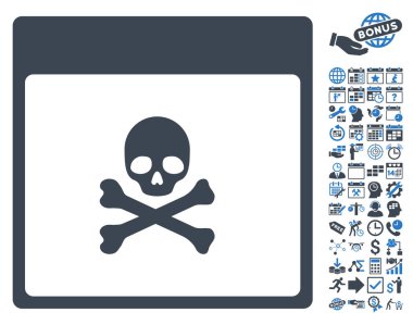 Kafatası takvim sayfa düz vektör simge Bonus ile zehir