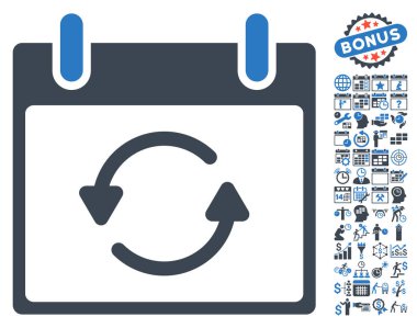 Takvim gün düz vektör simge Bonus ile yenileme