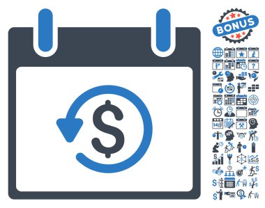 Takvim gün düz vektör simge Bonus ile iade