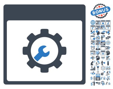 Araçlar takvim sayfa düz vektör simgesi Bonus ile kurulum