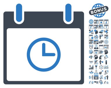 Saat takvim gün düz vektör simge Bonus ile