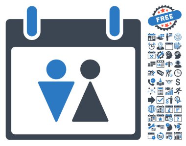 Tuvalet takvim gün düz vektör simgesi Bonus ile