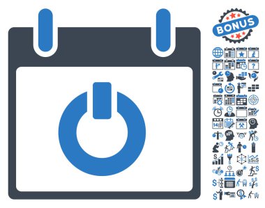 Takvim gün düz vektör simge Bonus ile açın