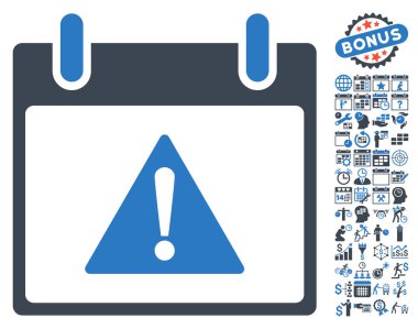 Uyarı takvim gün düz vektör simgesi Bonus ile