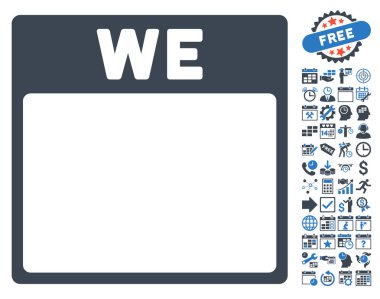 Çarşamba ile Bonus sayfa düz vektör simge takvim