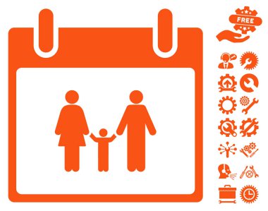 Bonus ile aile takvimi gün vektör simgesi