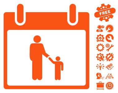 Bonus ile babası takvim günü vektör simgesi