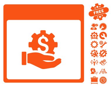 Finansal kalkınma el takvim sayfası vektör simgesi Bonus ile