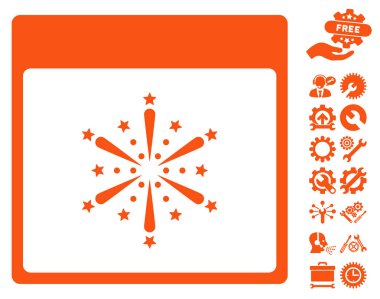 Takvim sayfası vektör simge Bonus ile havai fişek patlama