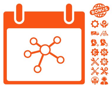 Bonus ile bağlantıları takvim gün vektör simgesi