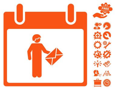 Postacı takvim gün vektör simge Bonus ile