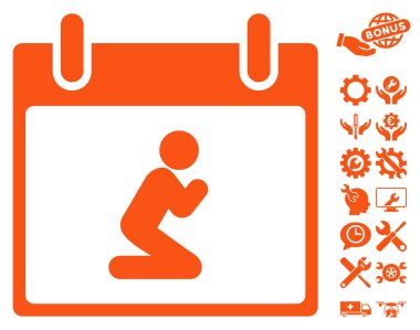 Kişi takvim gün vektör simge Bonus ile dua