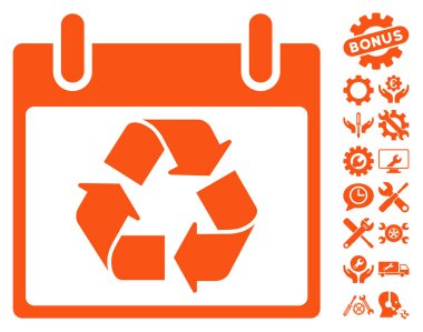 Geri dönüşüm takvim gün vektör simgesi Bonus ile