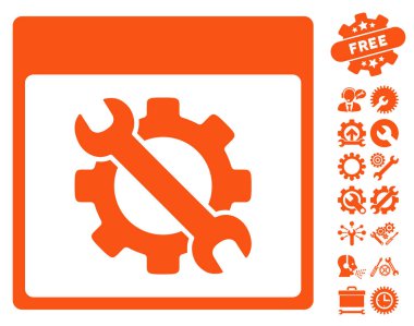 Ayarları araçları ile Bonus sayfa vektör simge takvim