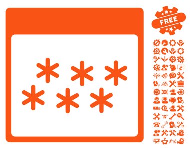 Kar taneleri ile Bonus sayfa vektör simge takvim