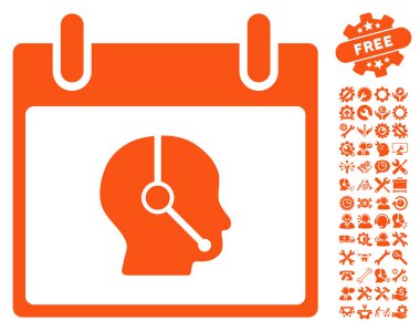 Telefonla satış operatör takvim gün vektör simge Bonus ile