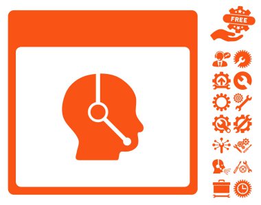 Telefonla satış operatör takvim sayfası vektör simge Bonus ile