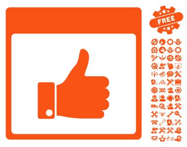 El takvim sayfası vektör simgesi Bonus ile yukarı başparmak