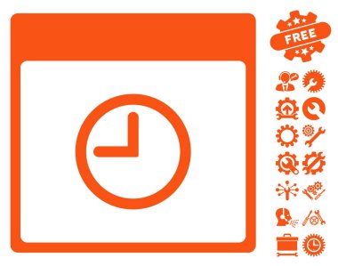 Saat takvim sayfası vektör simge Bonus ile