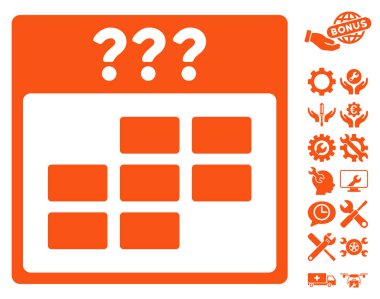 Bonus ile bilinmeyen ay takvimi kılavuz vektör simgesi