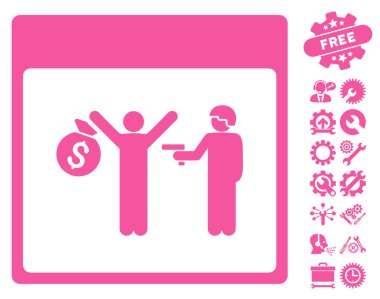 Bonus ile tutuklama takvim sayfası vektör simgesi