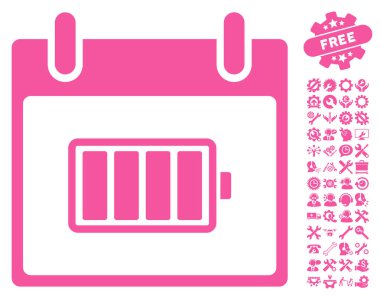 Pil takvim gün vektör simgesi Bonus ile