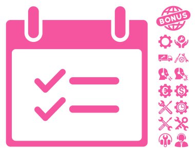 Öğeleri takvim gün vektör simge Bonus ile kontrol