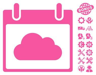Bonus ile bulut takvim gün vektör simgesi