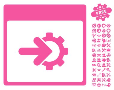 COG Tümleştirme takvim sayfası vektör simge Bonus ile