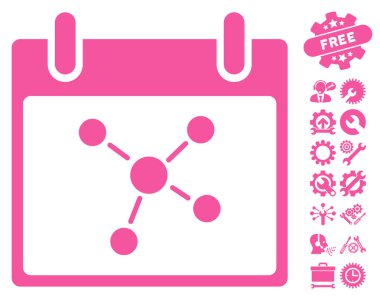 Bonus ile bağlantıları takvim gün vektör simgesi