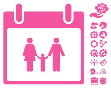 Bonus ile aile takvimi gün vektör simgesi