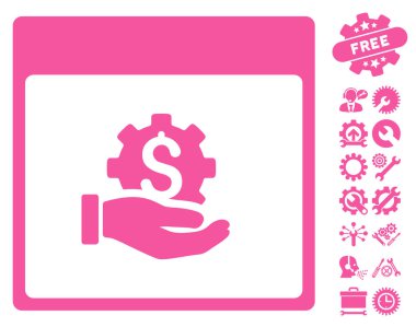 Finansal kalkınma el takvim sayfası vektör simgesi Bonus ile